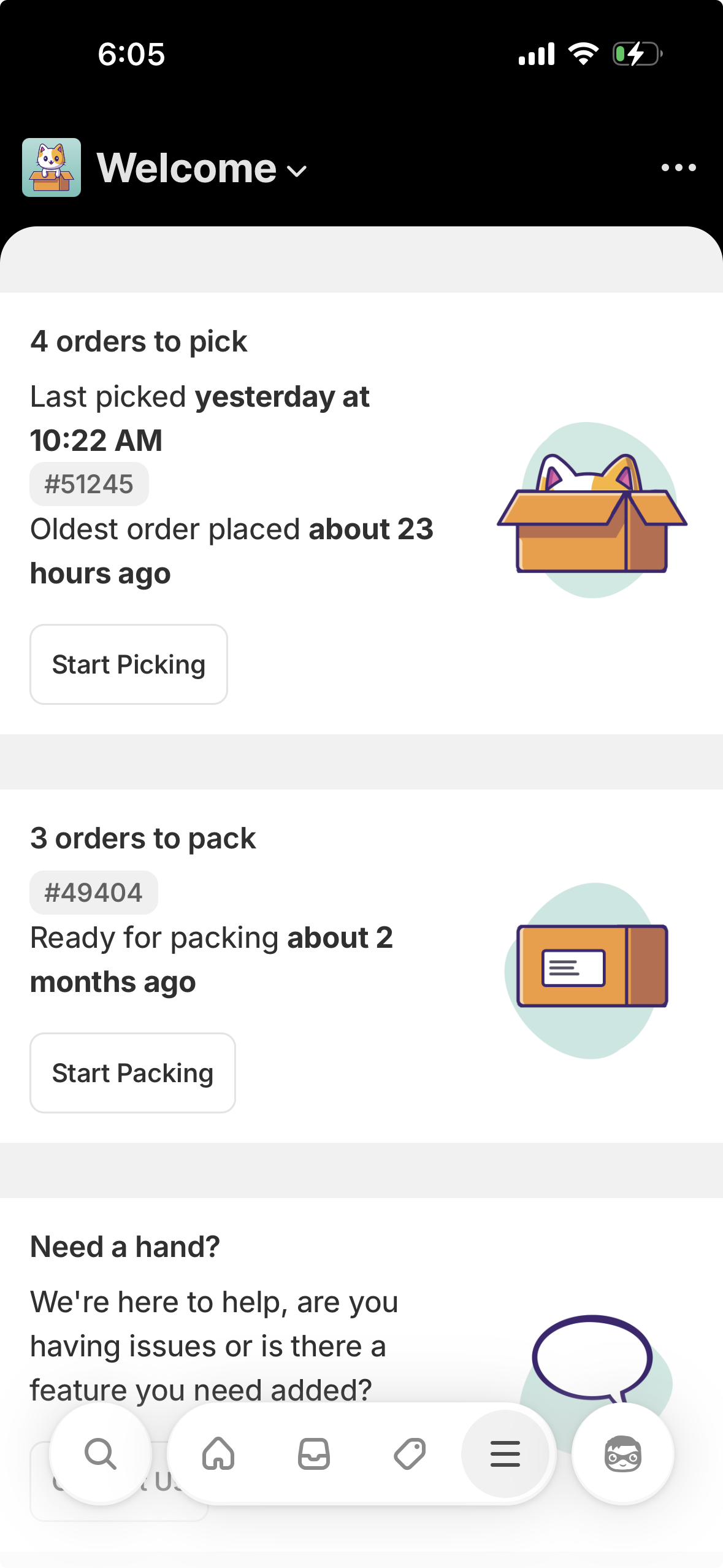BodegaCat welcome dashboard