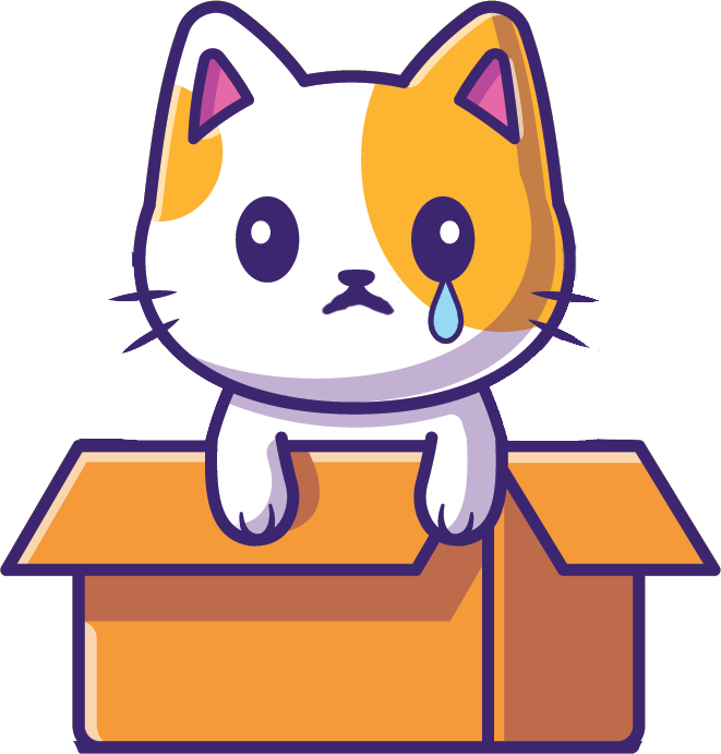 Sad cat drowning in orders